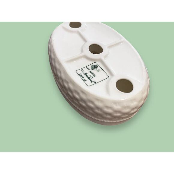 Ivy Arbor Vintage Andre Richard Bar Soap Dish Holder White Green Ivy Porcelain - Picture 5 of 6